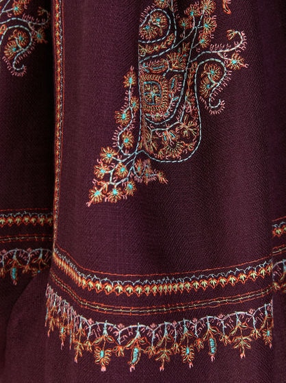 SILK AND CASHMERE SCARF WITH PAISLEY EMBROIDERY