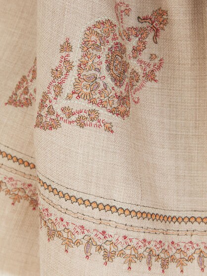 SILK AND CASHMERE SCARF WITH PAISLEY EMBROIDERY