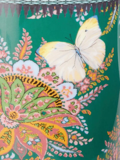 플로럴 PAISLEY 뚜껑이 있는 잔