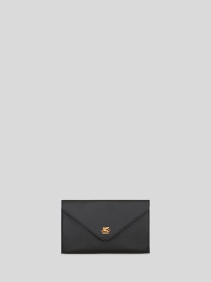 LEATHER CLUTCH BAG WITH PEGASO