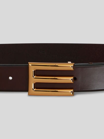 LEATHER BELT WITH ETRO BUCKLE
