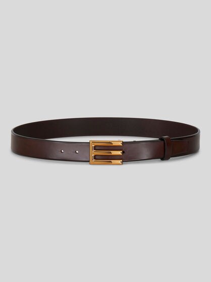 LEATHER BELT WITH ETRO BUCKLE