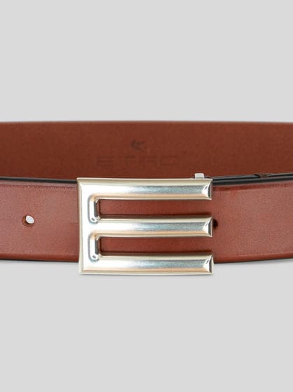 LEATHER BELT WITH ETRO BUCKLE