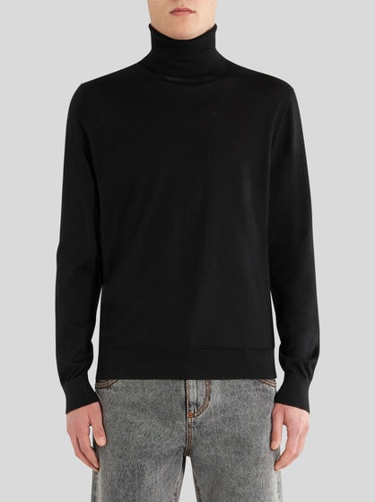 HIGH NECK JUMPER WITH LOGO ON REAR