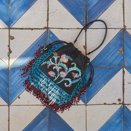 Etro Kalispera bag blue in raffia