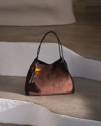 美品✨エトロ レザー　トートバッグ ダークブラウン系 ETRO エトロ ハンドバッグ トートバッグ レディース ペイズリー