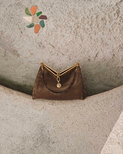 Etro brown suede Vela bag