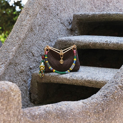 Etro brown woven Vela Bag 