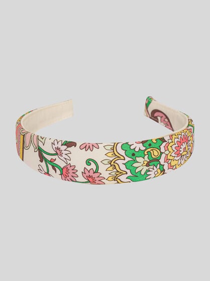 HEADBAND WITH PLACED FLORAL PRINT