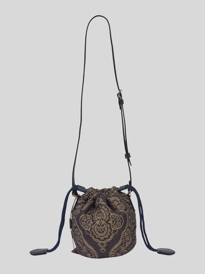 DAMASK BUCKET BAG WITH SHOULDER STRAP