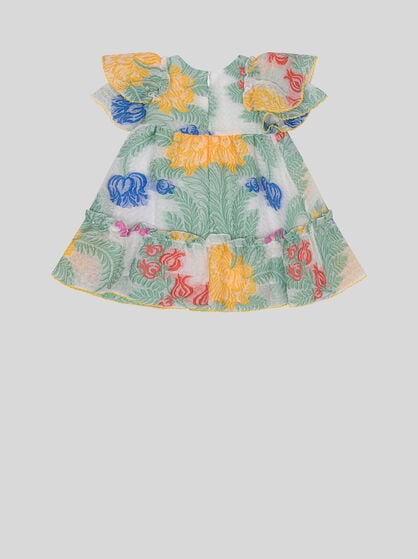 FIL COUPÉ DRESS WITH FLORAL MOTIF