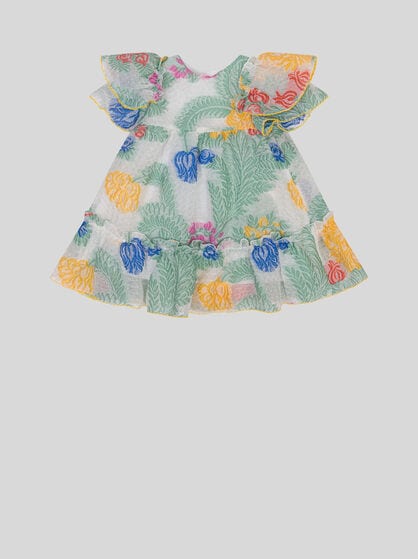 FIL COUPÉ DRESS WITH FLORAL MOTIF