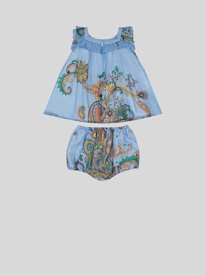 TWO-PIECE SET IN COTTON AND SILK