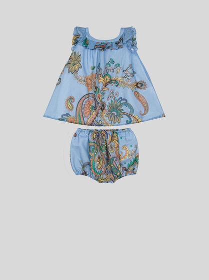TWO-PIECE SET IN COTTON AND SILK