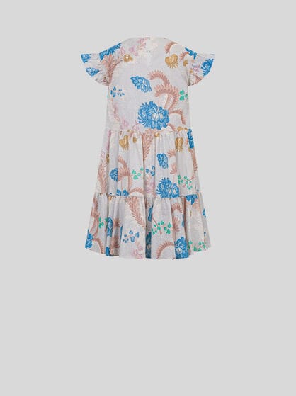 DRESS WITH PAISLEY AND FLORAL MOTIFS