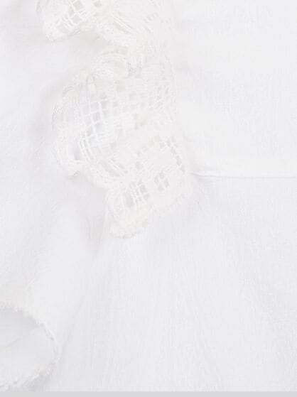PURE COTTON DRESS WITH LACE RUFFLES