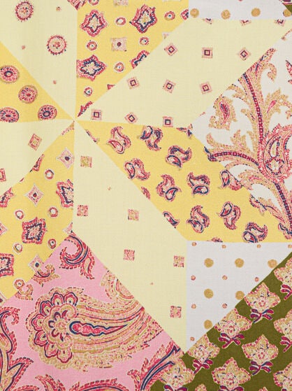 DRESS WITH COTTAGE-STYLE PATCHWORK EFFECT