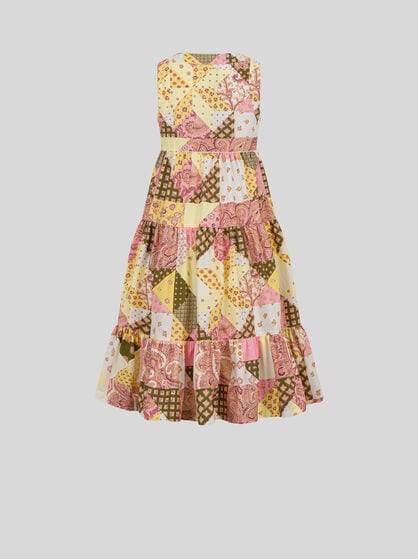 DRESS WITH COTTAGE-STYLE PATCHWORK EFFECT