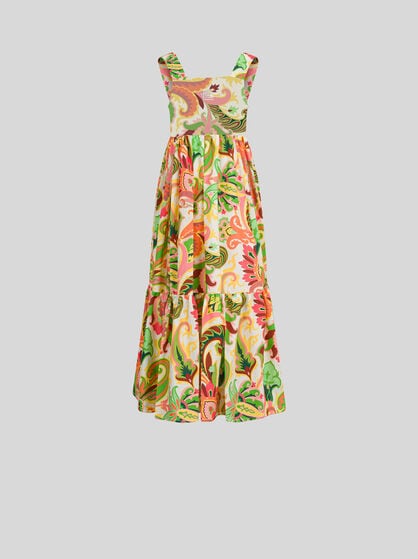 PURE COTTON DRESS WITH PAISLEY MOTIF