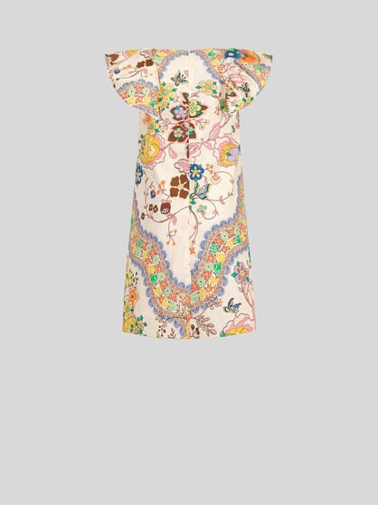 COTTON DRESS WITH FLOWER AND BUTTERFLY PRINT