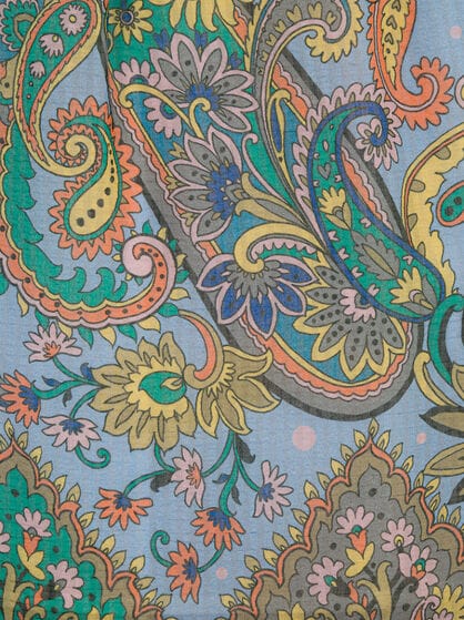 SILK-BLEND DRESS WITH PLACED PRINT