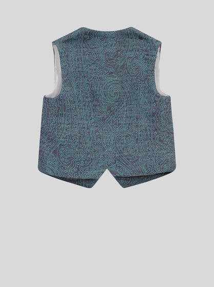 LINEN AND COTTON PAISLEY WAISTCOAT