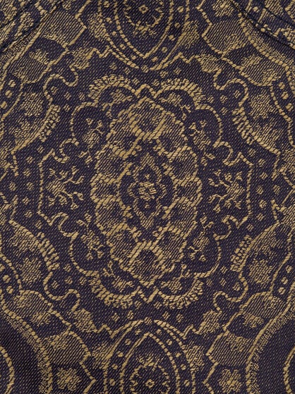 CROPPED JACKET WITH GOLD DAMASK JACQUARD MOTIF