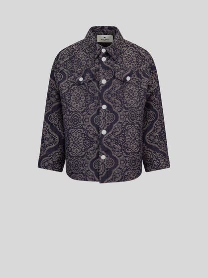 BEIGE DAMASK JACQUARD JACKET