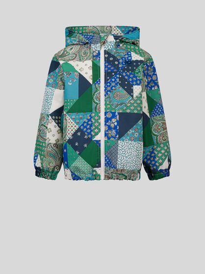 JACKET WITH PATCHWORK EFFECT AND PEGASO