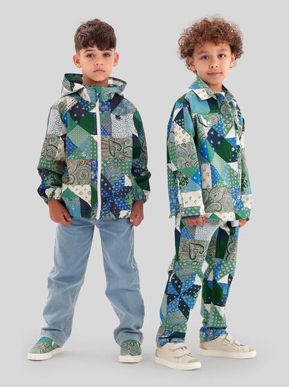 JACKET WITH PATCHWORK EFFECT AND PEGASO