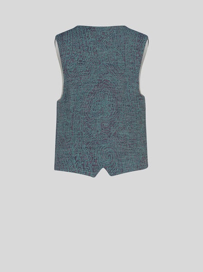 LINEN AND COTTON PAISLEY WAISTCOAT