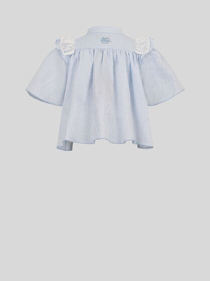 PAISLEY JACQUARD SHIRT WITH RUFFLES