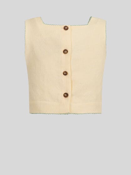 SLEEVELESS TOP WITH PEGASO EMBROIDERY