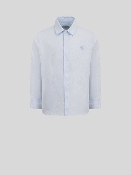 CAMICIA JACQUARD IN POPELINE DI COTONE CON MOTIVO PAISLEY