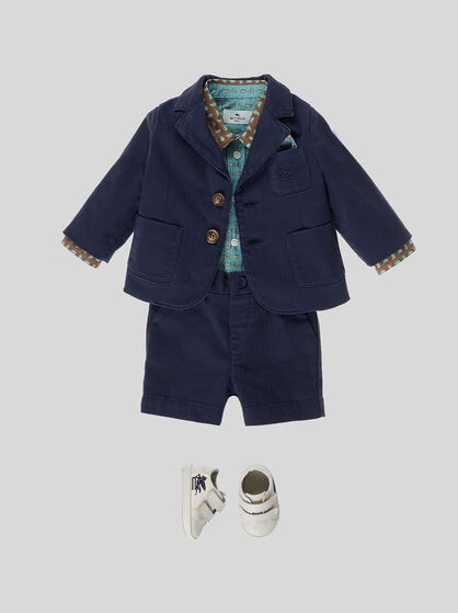 TAILORED SHORTS WITH PEGASO EMBROIDERY