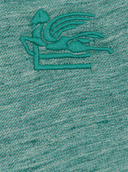 LINEN AND COTTON SHORTS WITH PEGASO LOGO