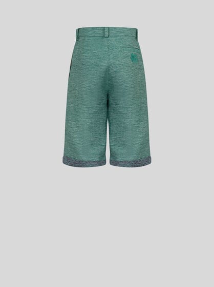 LINEN AND COTTON SHORTS WITH PEGASO LOGO