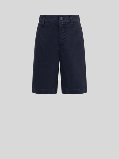 HERRINGBONE-WOVEN SHORTS