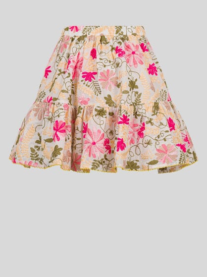 SKIRT WITH ELABORATE FLORAL EMBROIDERY