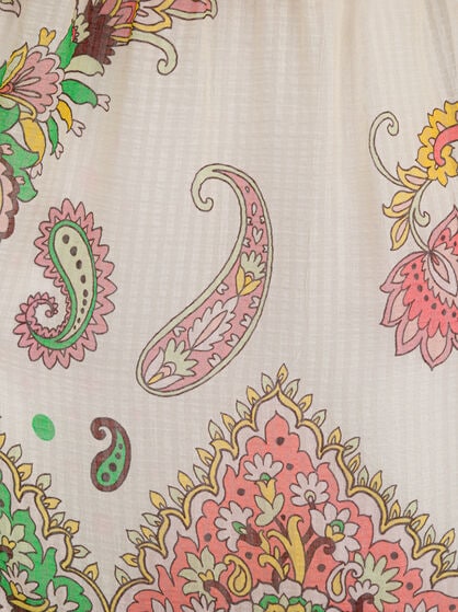 SILK-BLEND SKIRT WITH PAISLEY PRINT