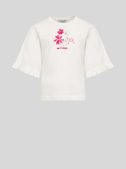 T-SHIRT WITH EMBROIDERY AND LOGO