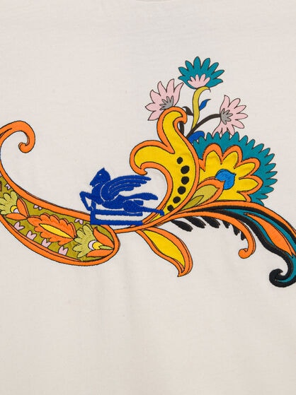 T-SHIRT WITH PRINT AND EMBROIDERY