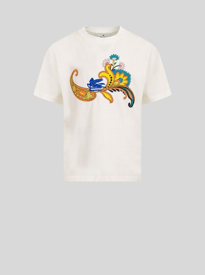 T-SHIRT WITH PRINT AND EMBROIDERY
