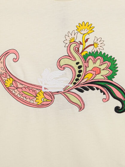 T-SHIRT WITH PRINT AND EMBROIDERY