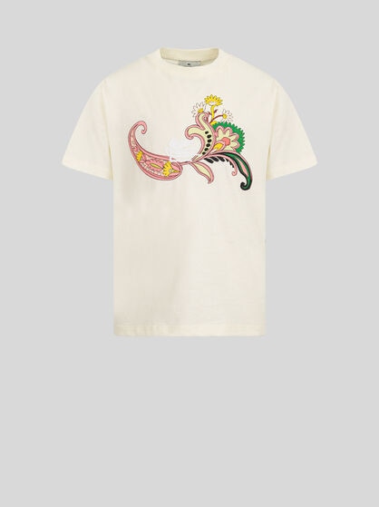 T-SHIRT WITH PRINT AND EMBROIDERY