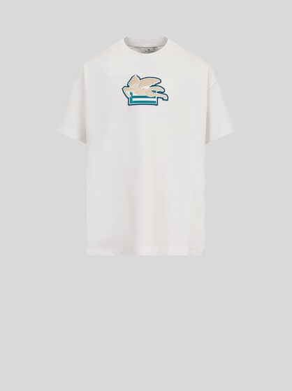 T-SHIRT WITH EMBROIDERED PEGASO PATCH