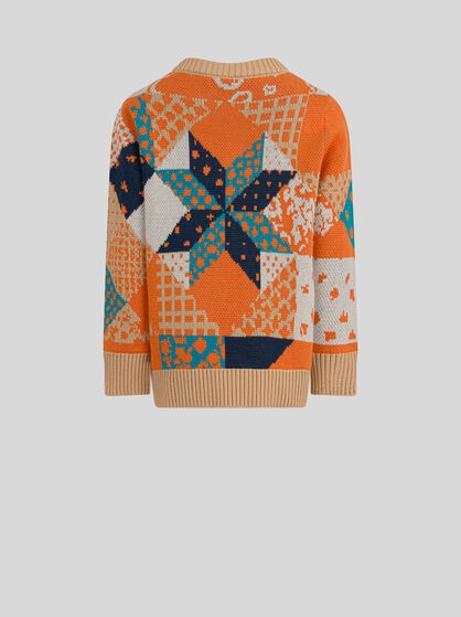 PATCHWORK CREW-NECK JUMPER