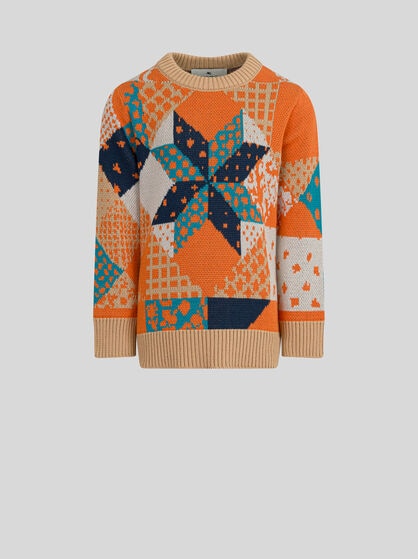 PATCHWORK CREW-NECK JUMPER