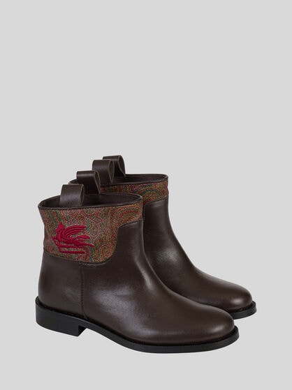 PAISLEY JACQUARD ANKLE BOOTS