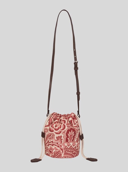 BUCKET BAG WITH FLORAL PRINT